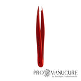 Pince à épiler sourcils à pointe Staleks Pro Expert 11 Type 5 TE-11/5R poignées rouge acier inox correction ciblée sourcils
