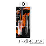 Pack - Pince à épiler sourcils large biseautée Staleks Pro Expert 20 Type 3 TE-20/3 acier inoxydable mate 11cm pour correction sourcils professionnelle