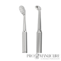 Zoom double embout cuillère UNO+ ovale 15 trous et petite cuillère ronde outil ZE-20/1 Staleks acier inoxydable poli pour extraction comédons visage professionnel