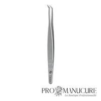 Pince à cils Staleks Pro Expert 40 Type 1 TE-40/1 Curved L-Shaped angle 50° longueur 110 mm acier 40X13 traité sous vide pour extension cils volume russe professionnel