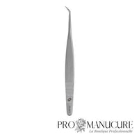 Pince à cils Staleks Pro Expert 40 Type 1 TE-40/1 Curved L-Shaped angle 50° longueur 110 mm acier 40X13 traité sous vide pour extension cils volume russe professionnel