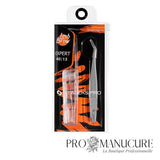 Pack - Pince à cils Staleks Pro Expert 40 Type 13 TE-40/13 Curved L-Shaped angle 40° acier AISI 420 médical manches allongés ergonomiques pour extension cils volume russe et classique