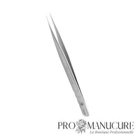 Pince à cils Staleks Pro Expert 41 Type 10 TE-41/10 droite straight nez fin manches allongés 3 rainures ergonomiques acier inoxydable médical pour extension cils professionnelle