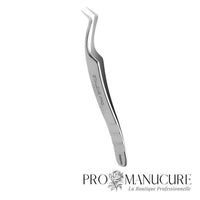 Pince à cils Staleks Pro Expert 41 Type 2 TE-41/2 L-shaped angle 40° acier AISI 420 médical manches allongés ergonomiques pour extension cils volume russe professionnel