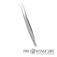 Zoom nez allongé et bords travaillants pince TE-41/9 Staleks Expert 41 finition satinée mate pour pose volume russe cils professionnelle