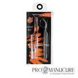 Pack - Pince à cils Staleks Pro Expert 41 Type 1 TE-41/1 courbée curved acier AISI 420 médical manches allongés ergonomiques pour extension cils classique professionnelle