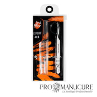 Pack - Pince à cils Staleks Pro Expert 41 Type 10 TE-41/10 droite straight nez fin manches allongés 3 rainures ergonomiques acier inoxydable médical pour extension cils professionnelle