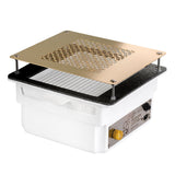 TERI Turbo Professional - Aspirateur Ongles Encastrable - 90W - Filtre HEPA & Garantie 5 Ans - Blanc & Grille Dorée