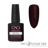 CND Shellac Dark Dahlia – nuancier violet prune aubergine très foncé et flacon 12,5 ml