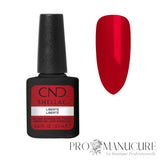 CND Shellac Liberté rouge vif – flacon 12,5 ml et aperçu de la teinte