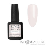 Vernis semi-permanent CND Shellac Romantique rose laiteux translucide 12,5 ml avec aperçu de la couleur