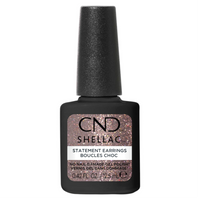 Vernis semi-permanent CND Shellac Statement Earrings taupe rosé pailleté 12,5 ml