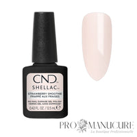 CND Shellac Strawberry Smoothie rose poudré nacré avec aperçu de la teinte
